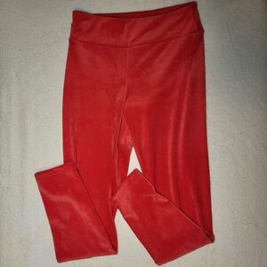 Soft Red Velour Leggings